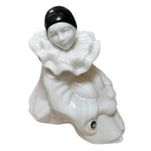 vintage porcelain figurine Clown perfume bottle Avon Pierrot